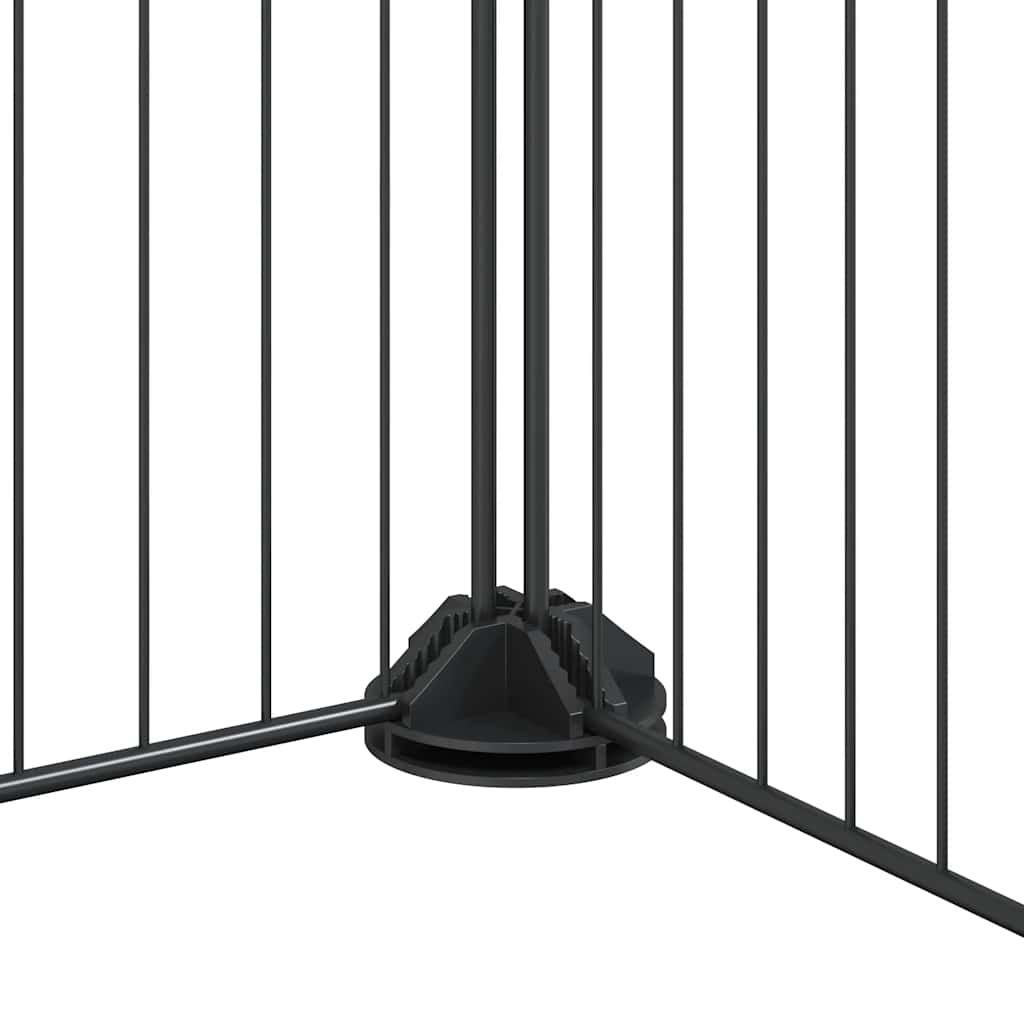 Husdjursbur med 12 paneler och dörr svart 35x35 cm stål