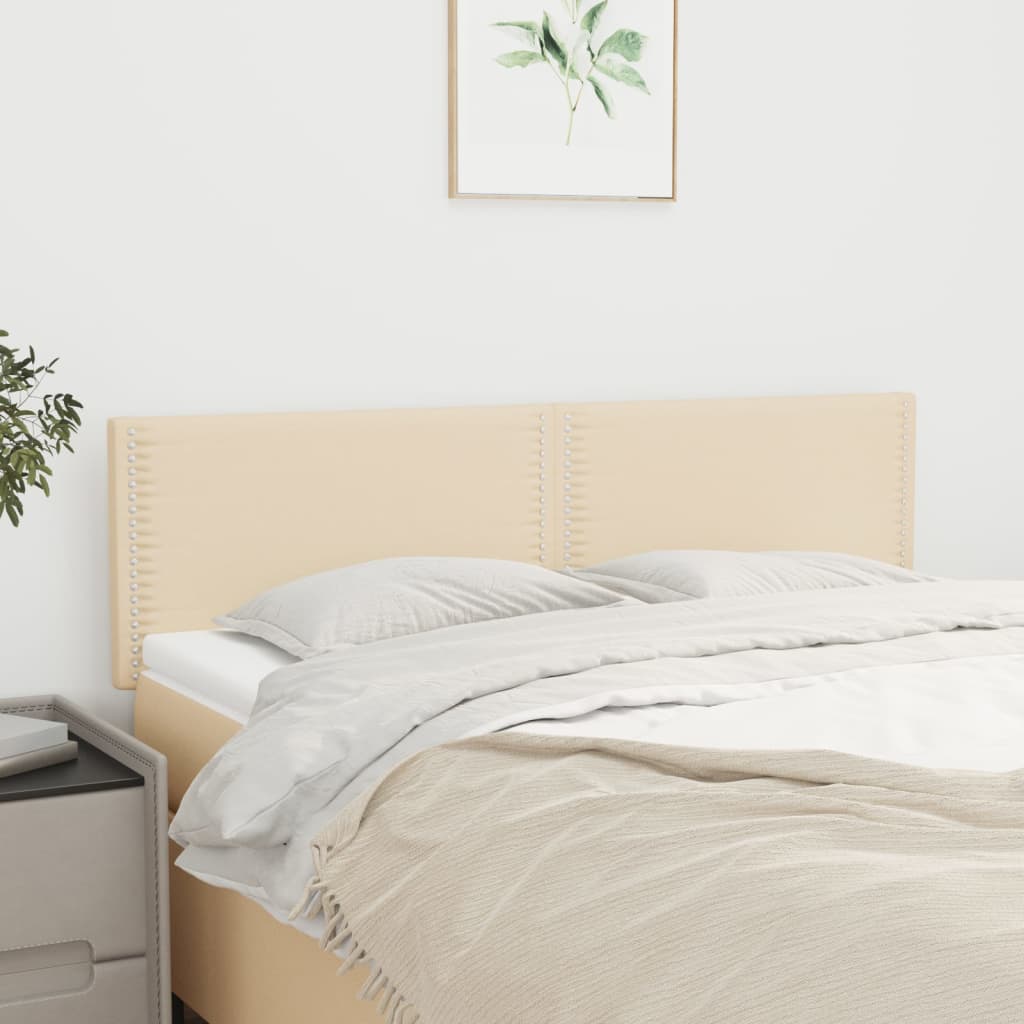 Sänggavel 2 st gräddvit 72x5x78/88 cm tyg