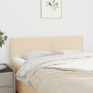 Sänggavel 2 st gräddvit 72x5x78/88 cm tyg