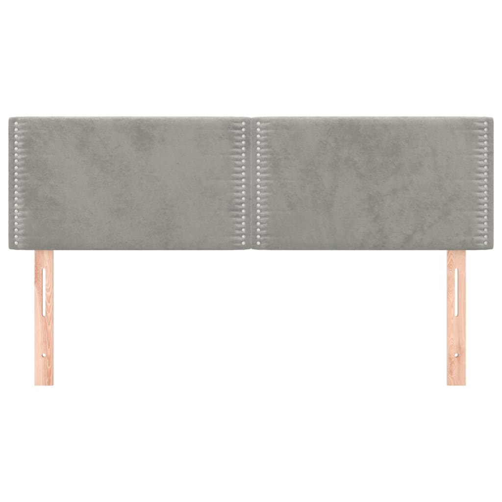 Huvudgavlar 2 st ljusgrå 72x5x78/88 cm sammet