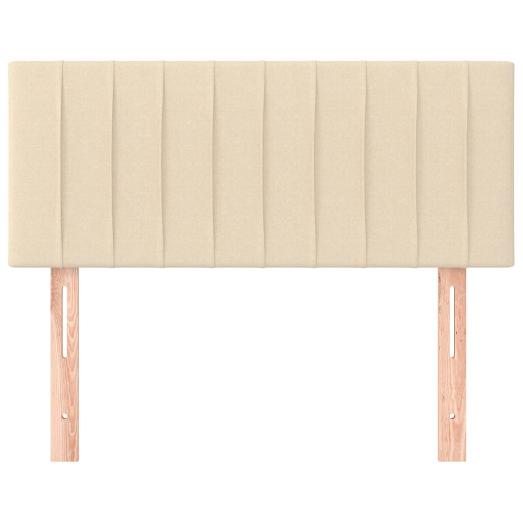 Sänggavel gräddvit 100 x 5 x 78/88 cm tyg