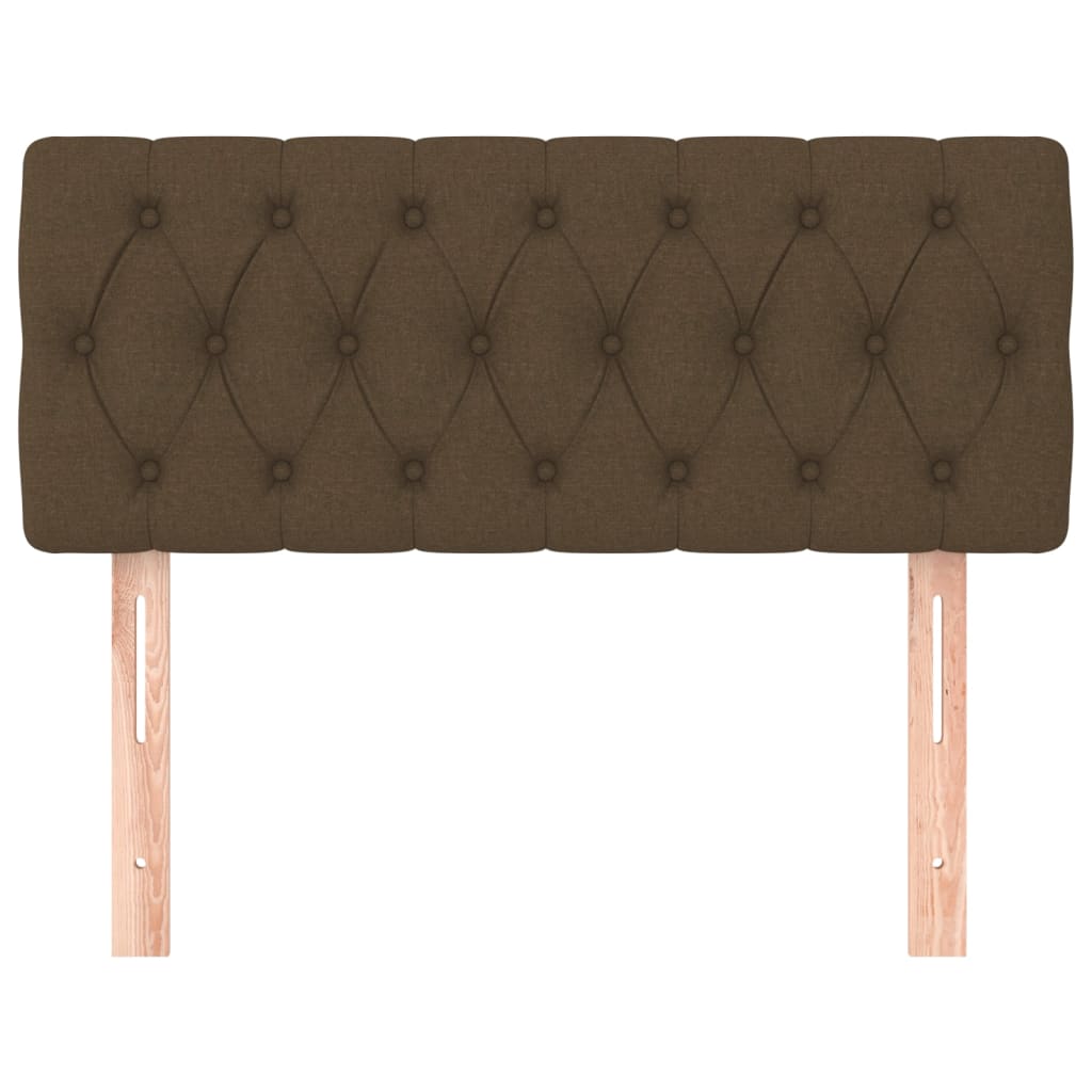 Sänggavel mörkbrun 100 x 7 x 78/88 cm tyg