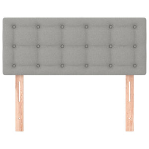 Sänggavel ljusgrå 100x5x78/88 cm tyg