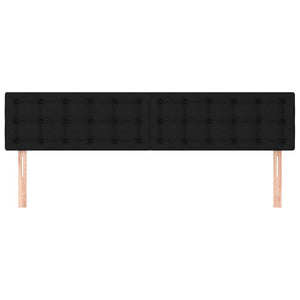 Sänggavel 2 st svart 80x5x78/88 cm tyg