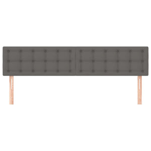 Huvudgavlar 2 st grå 80x5x78/88 cm konstläder