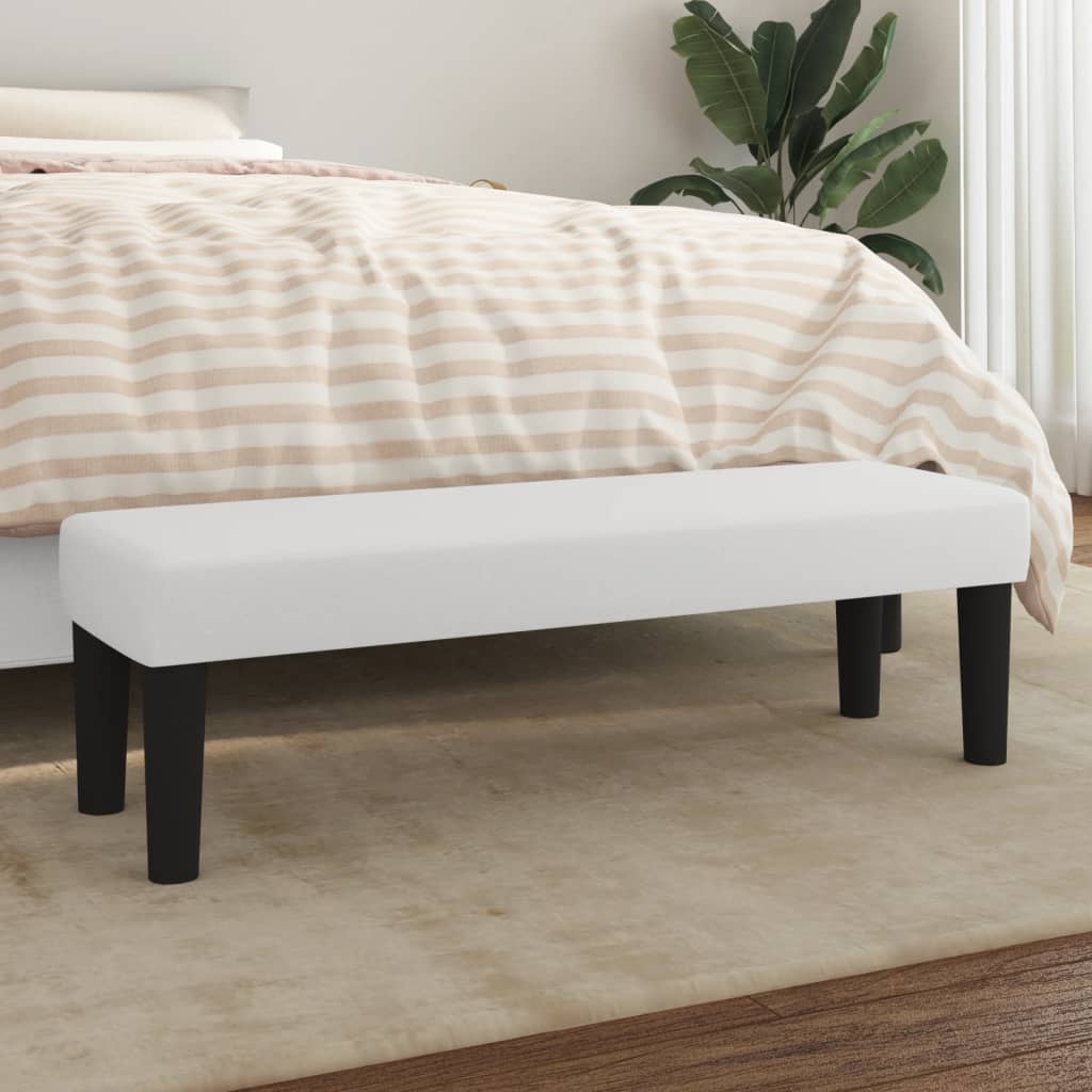 Bänk vit 100x30x30 cm konstläder