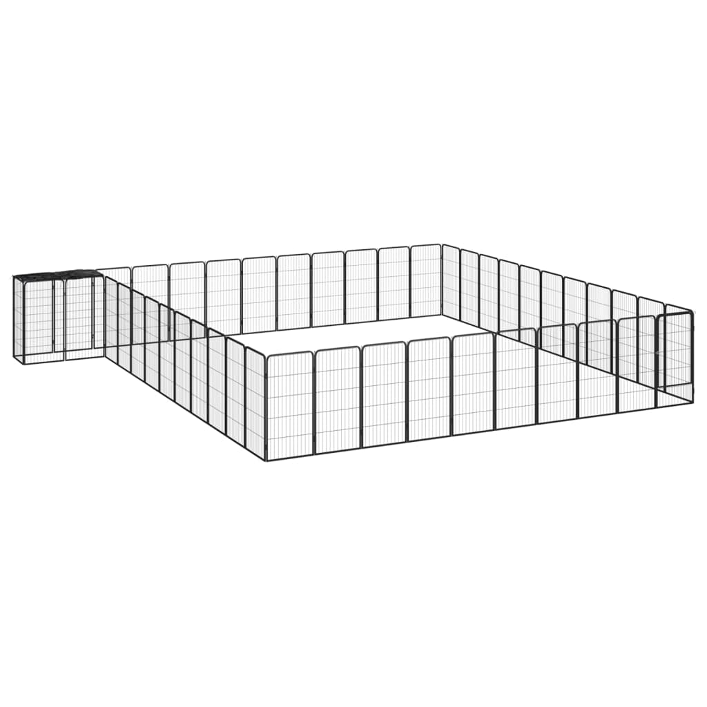 Hundbur 46 paneler svart 50x100 cm pulverlackerat stål