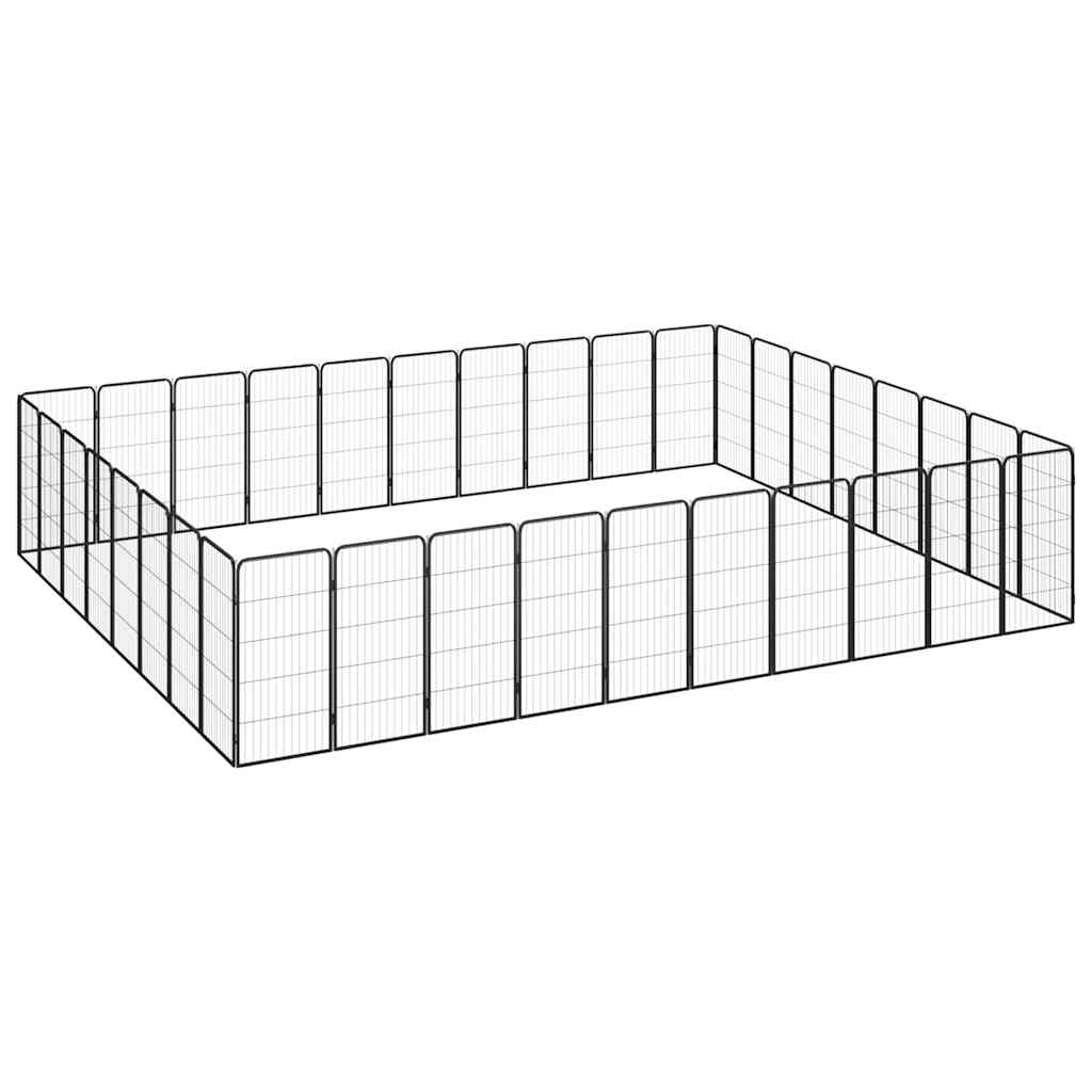 Hundbur 36 paneler svart 50x100 cm pulverlackerat stål