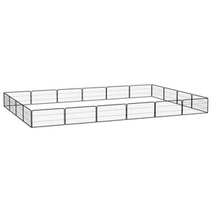 Hundbur 20 paneler svart 100x50 cm pulverlackerat stål