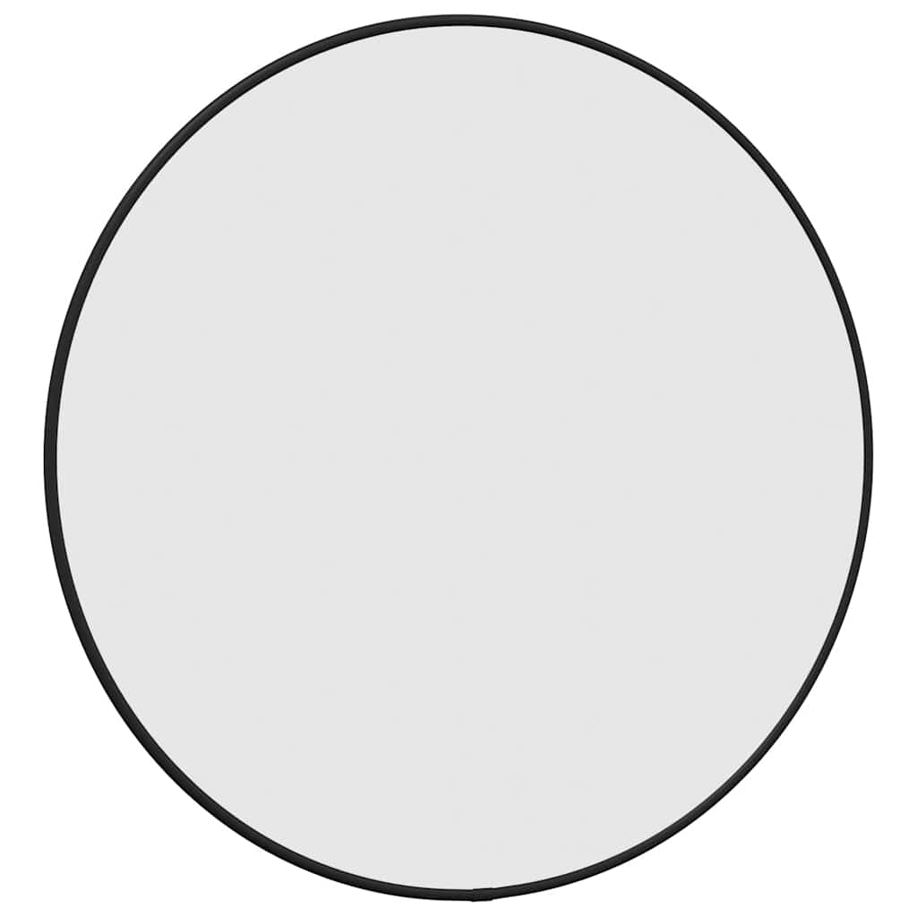Väggspegel svart Ø 50 cm rund