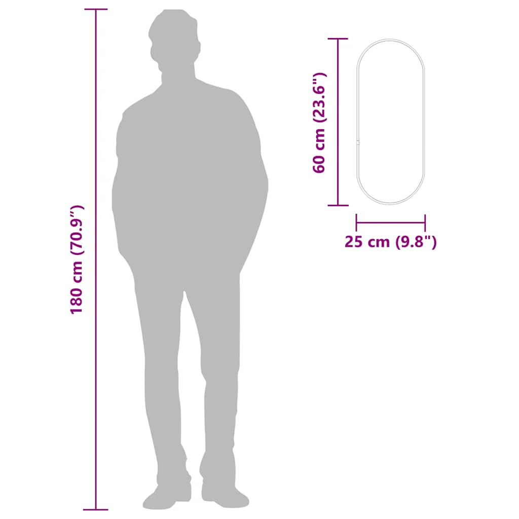 Väggspegel guld 60x25 cm oval