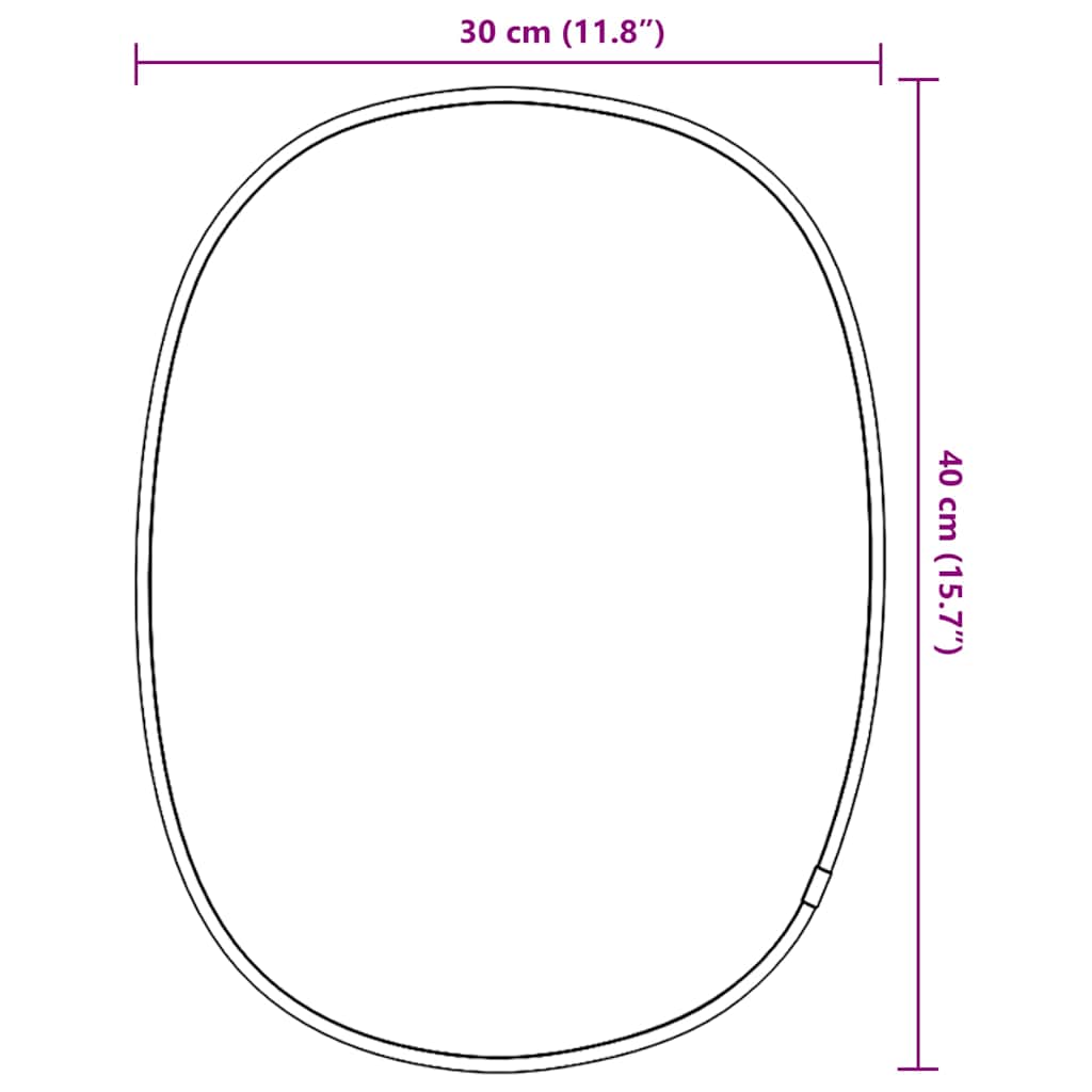 Väggspegel svart 40x30 cm