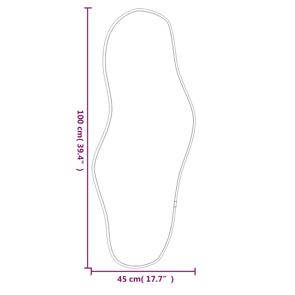 Väggspegel svart 100x45 cm