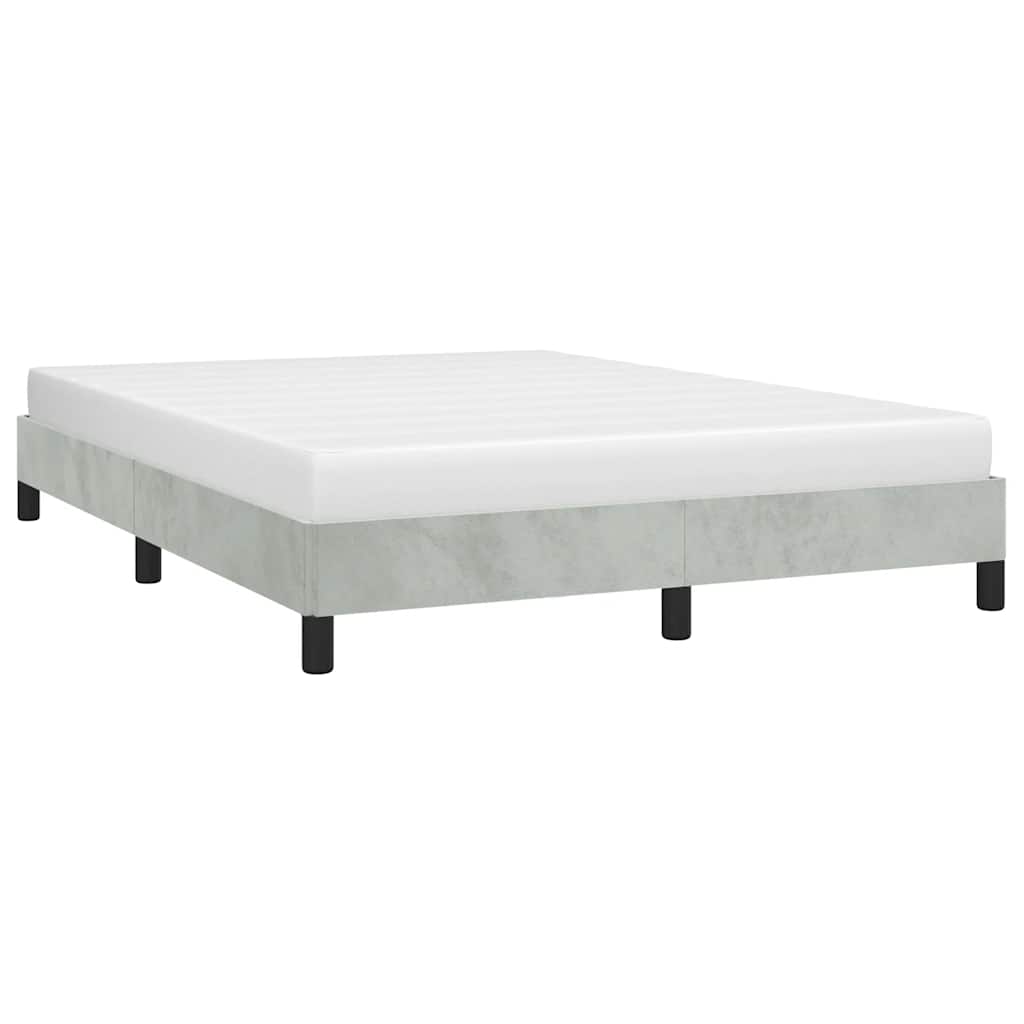 Sängram utan madrass ljusgrå 152x203 cm queen size sammet