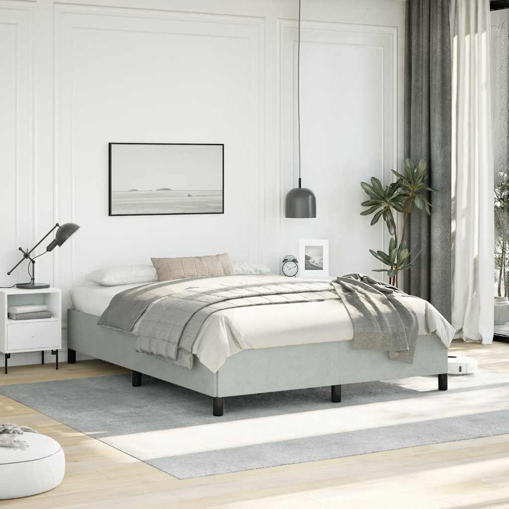 Sängram utan madrass ljusgrå 152x203 cm queen size sammet