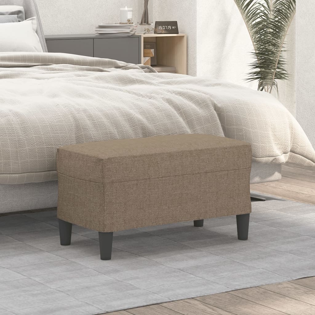 Bänk taupe 70x35x41 cm tyg