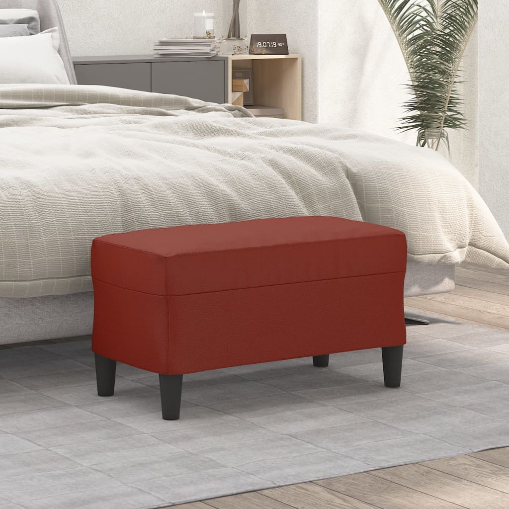 Bänk vinröd 70x35x41 cm konstläder