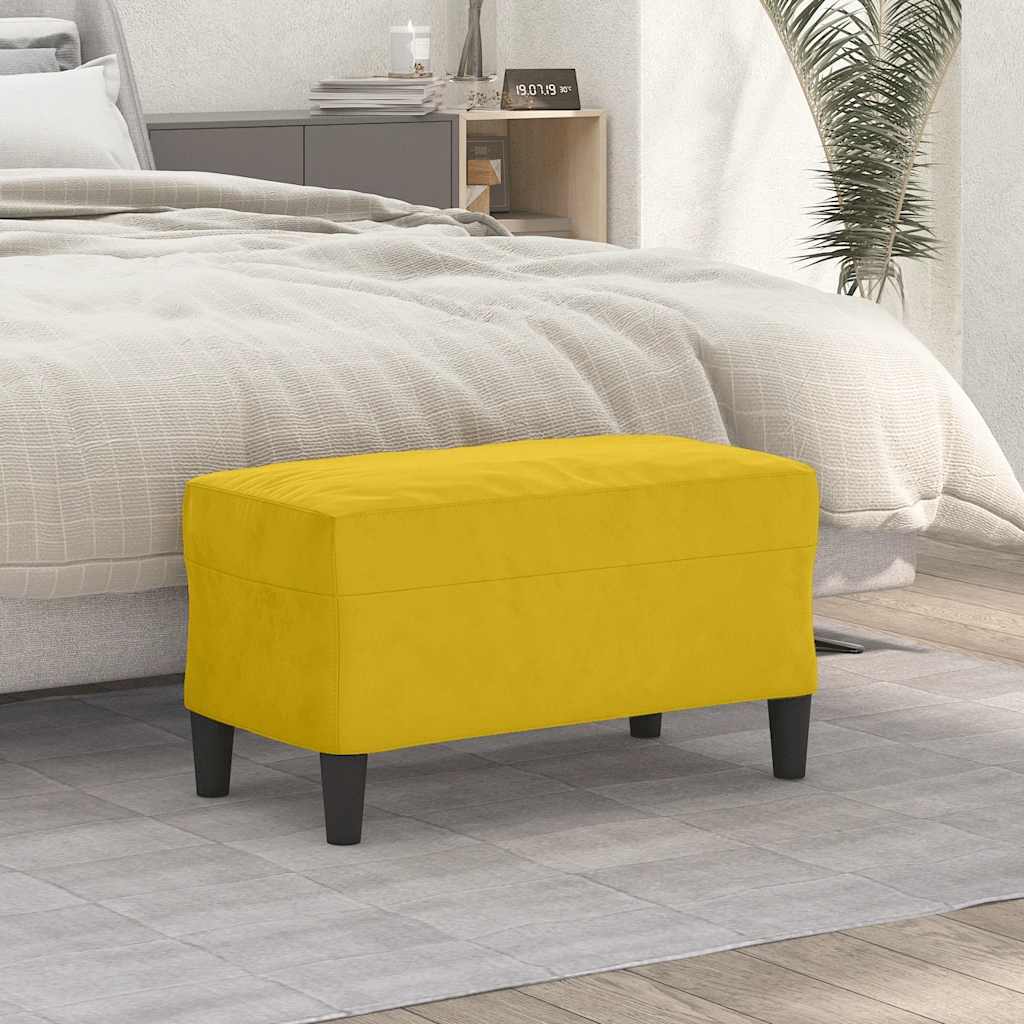 Bänk gul 70x35x41 cm sammet