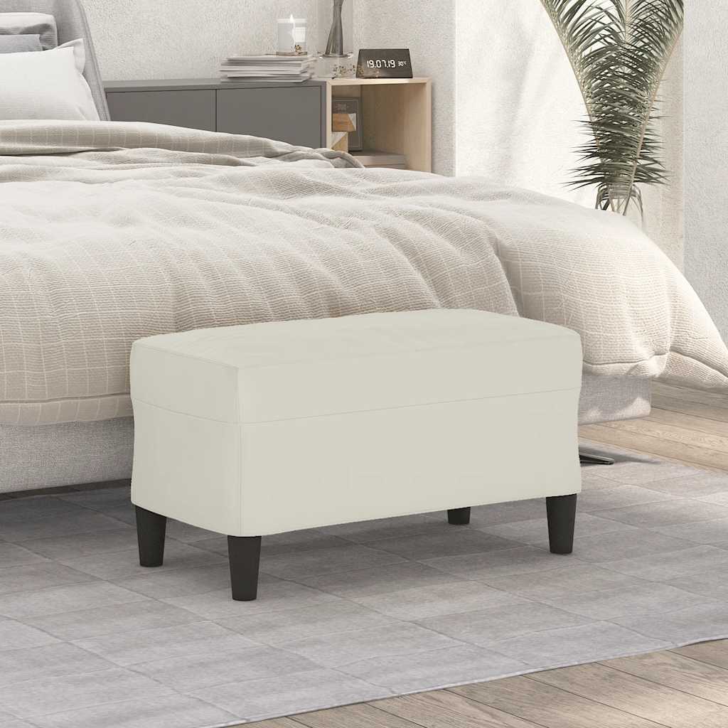 Bänk gräddvit 70x35x41 cm sammet