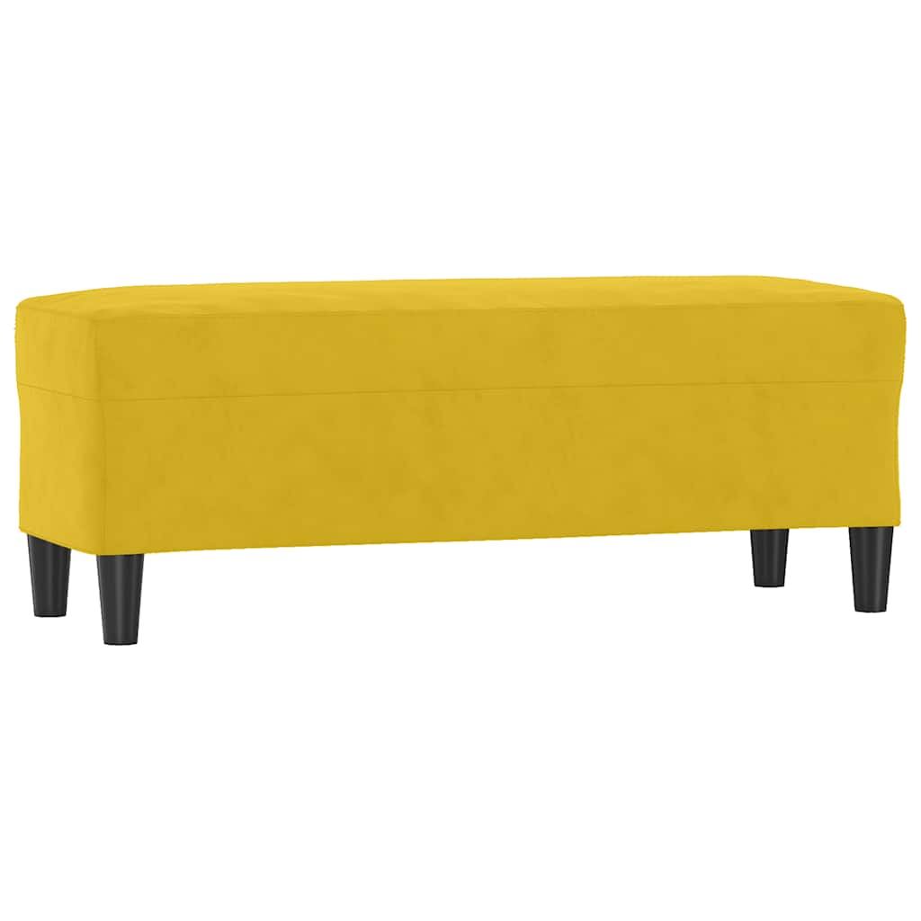 Bänk gul 100x35x41 cm sammet