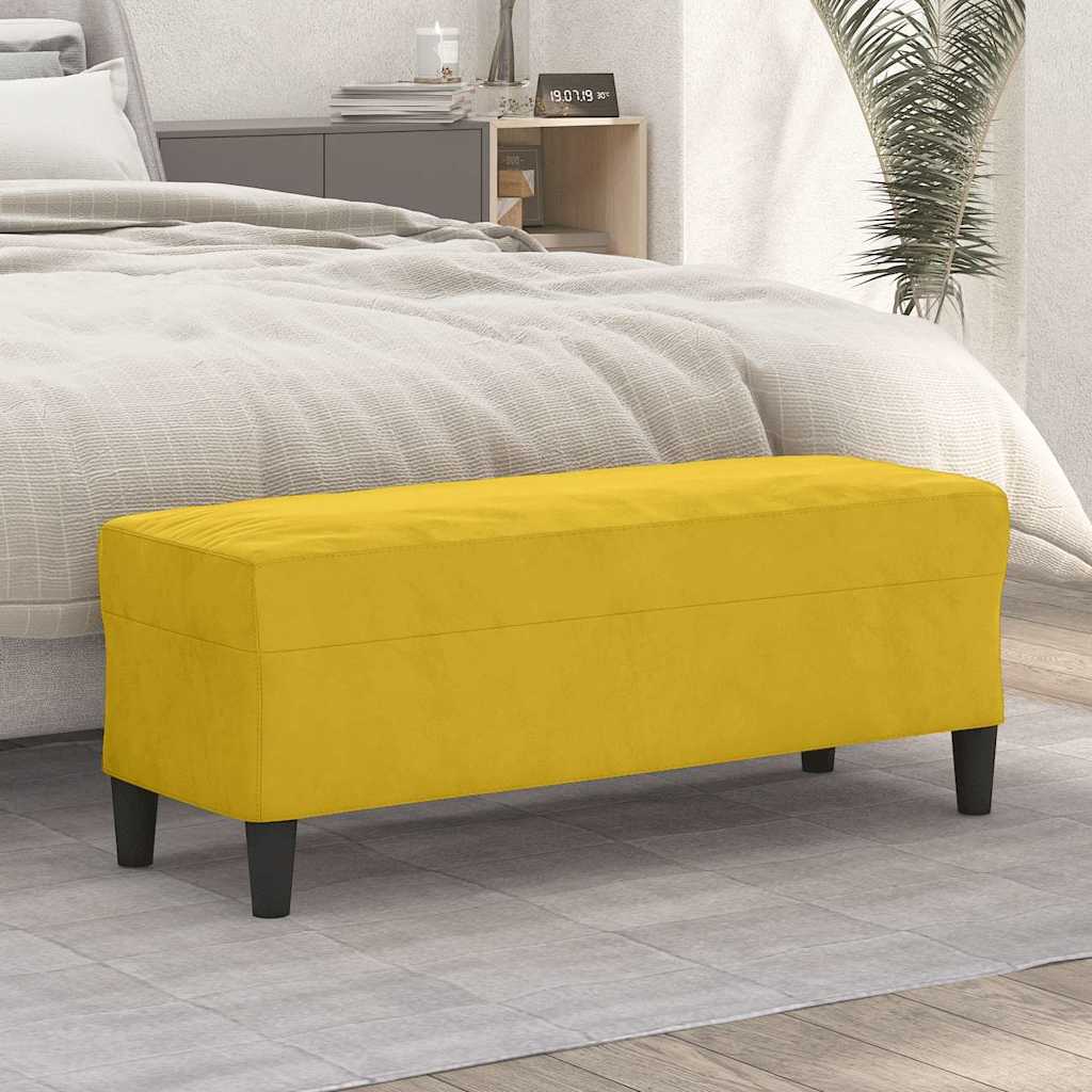 Bänk gul 100x35x41 cm sammet