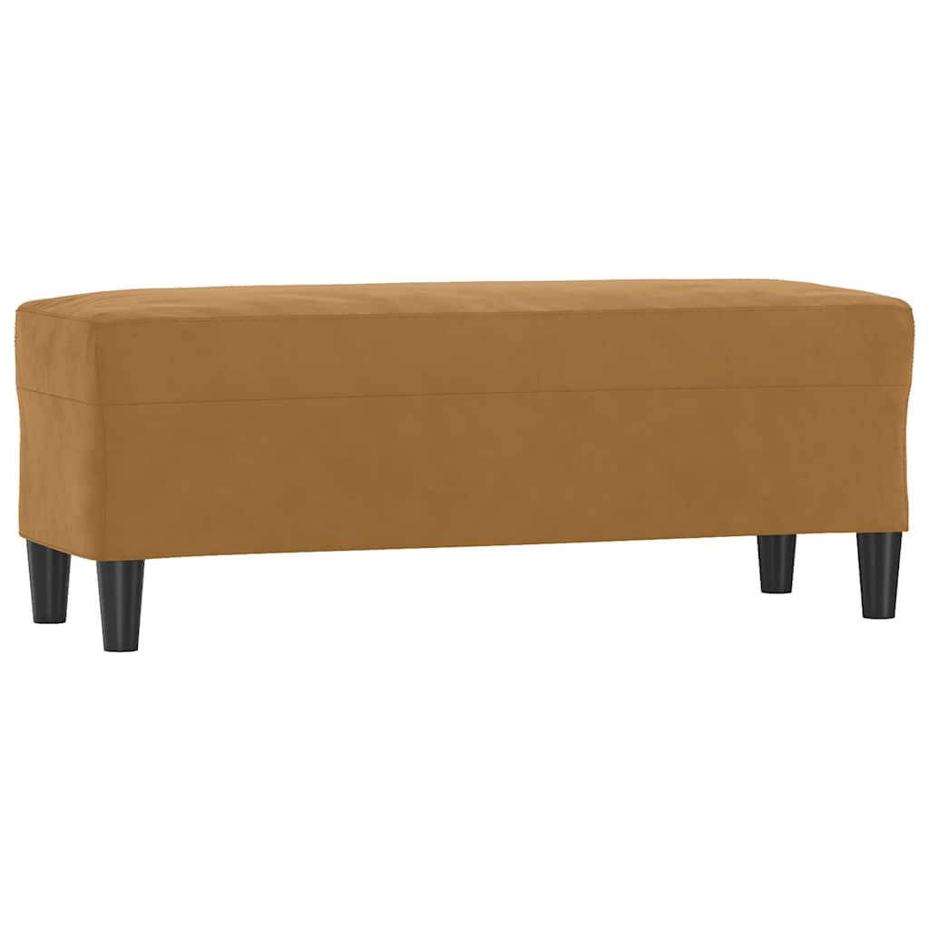 Bänk brun 100x35x41 cm sammet