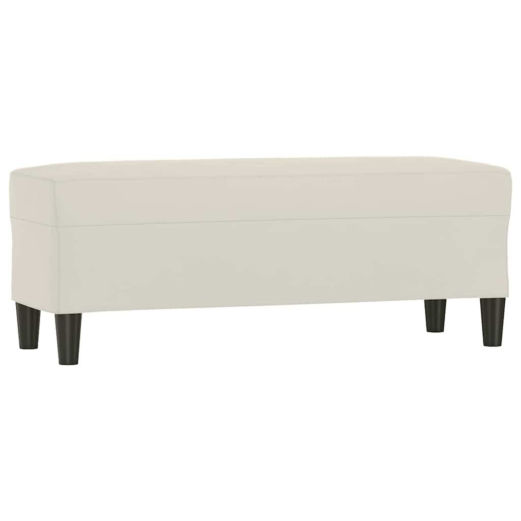 Bänk gräddvit 100x35x41 cm sammet