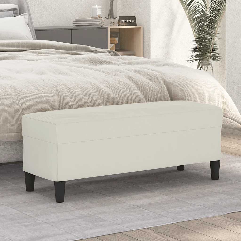 Bänk gräddvit 100x35x41 cm sammet