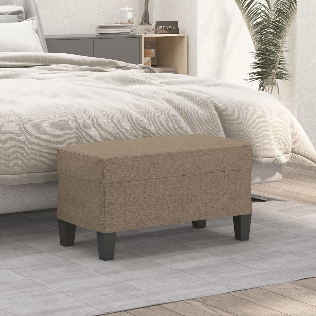 Bänk taupe 70x35x41 cm tyg