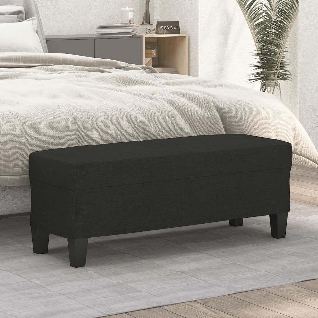 Bänk svart 100x35x41 cm tyg