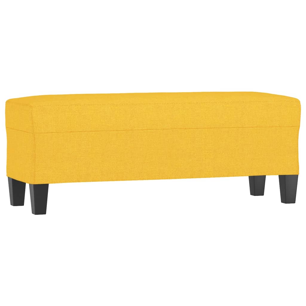 Bänk ljusgul 100x35x41 cm tyg