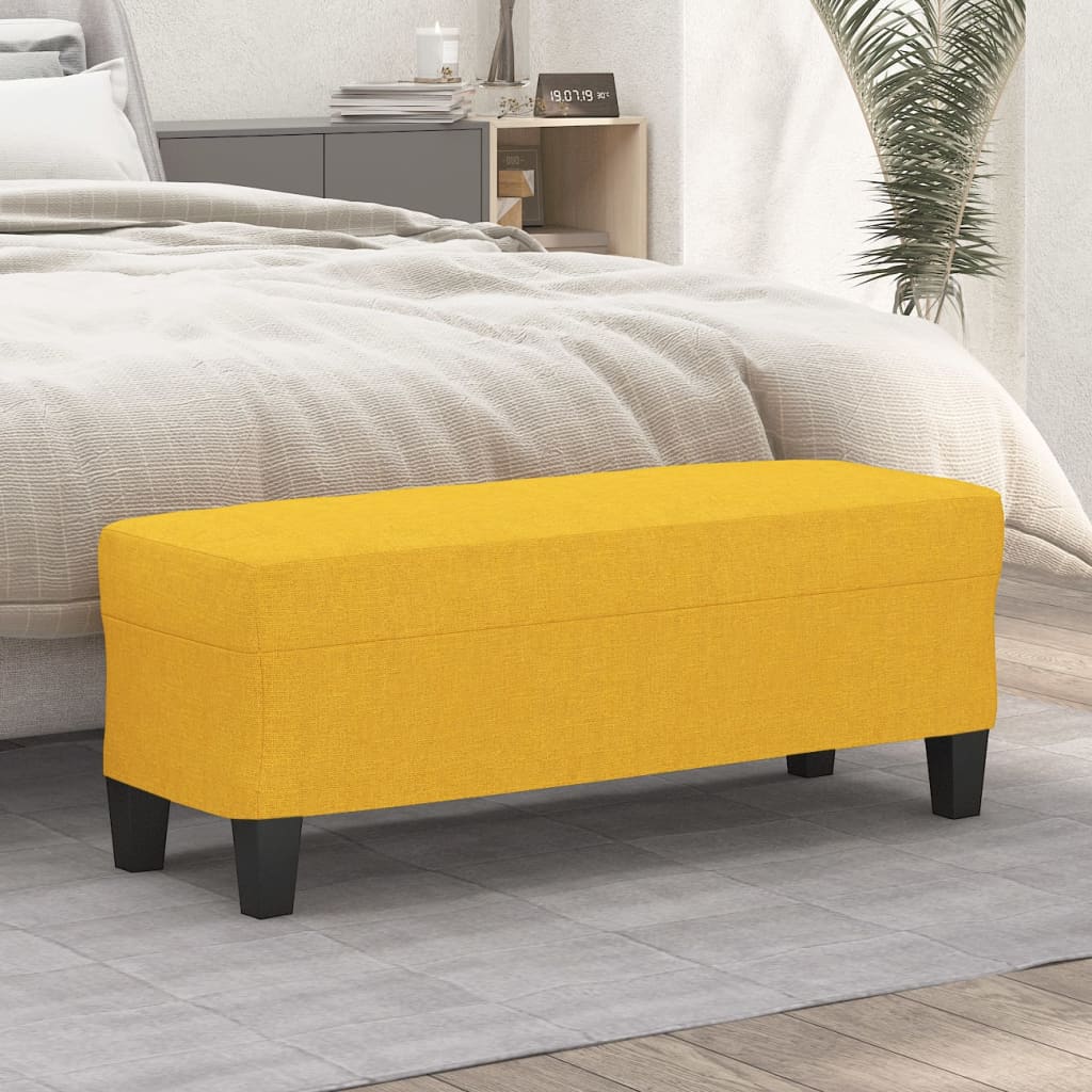 Bänk ljusgul 100x35x41 cm tyg