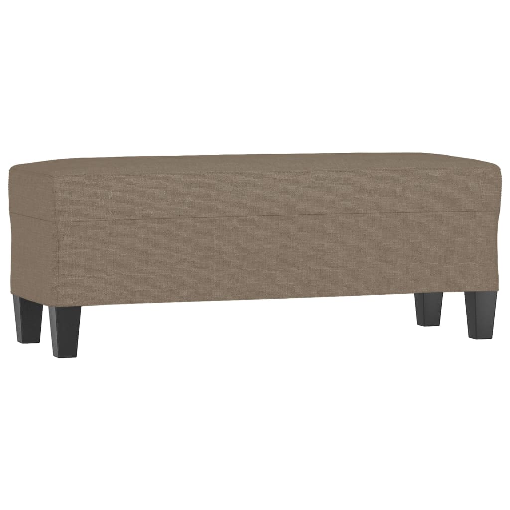 Bänk taupe 100x35x41 cm tyg