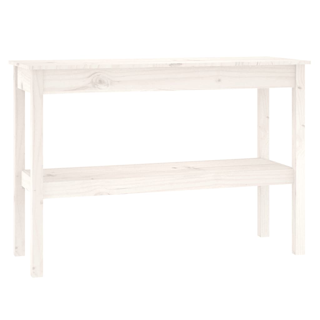 Konsolbord vit 110x40x75 cm massiv furu