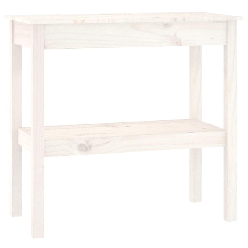 Konsolbord vit 80x40x75 cm massiv furu