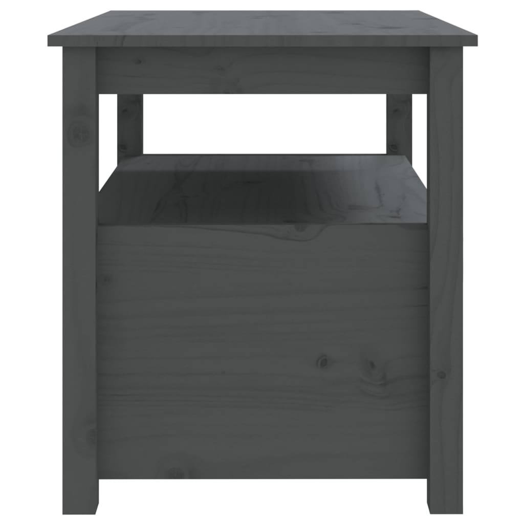 Soffbord grå 71x49x55 cm massiv furu