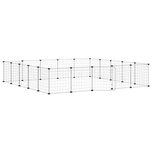 Hundgård svart 20 paneler 35x35 cm stål