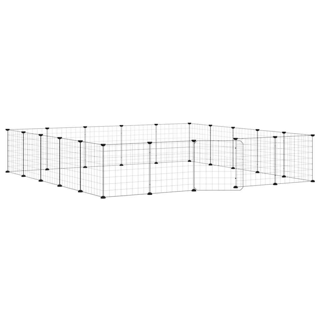 Hundgård svart 20 paneler 175x175x35 cm stål