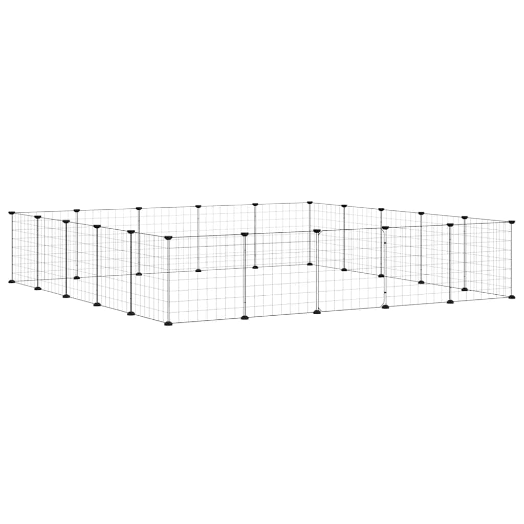 Hundgård svart 20 paneler 35x35 cm stål