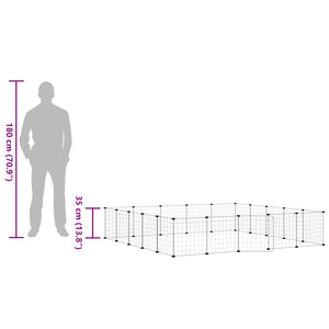 Hundgård svart 20 paneler 35x35 cm stål