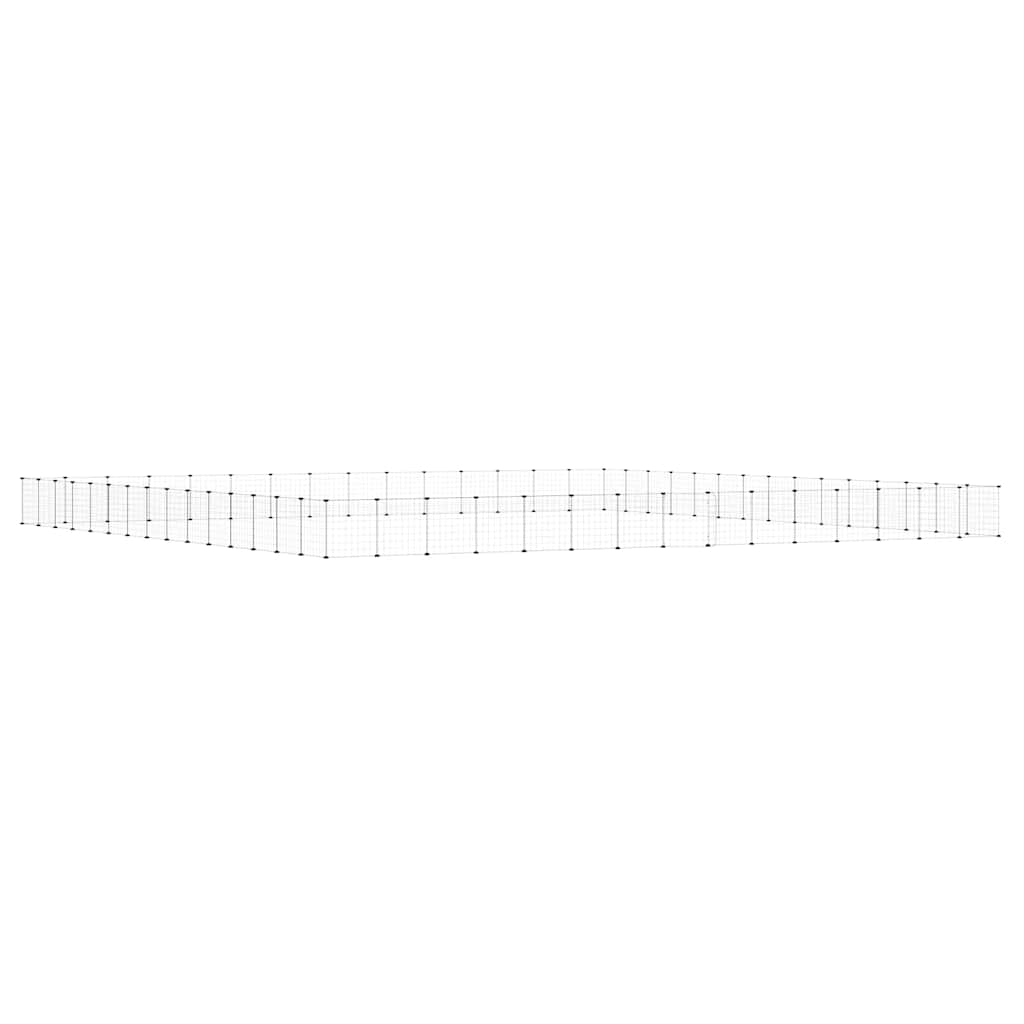 Hundgård svart 60 paneler 525x525x35 cm stål