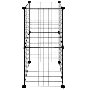 Husdjursbur svart 8 paneler 35x35 cm stål