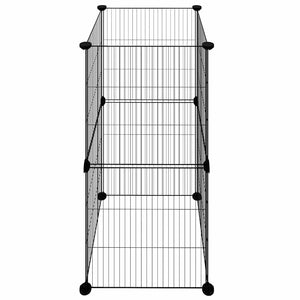 Husdjursbur svart 8 paneler 35x35 cm stål