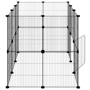 Hundgård svart 20 paneler 35x35 cm stål