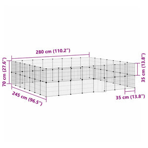 Hundgård svart 60 paneler 35x35 cm stål