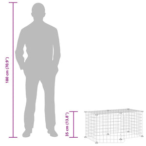 Husdjursbur svart 8 paneler 35x35 cm stål