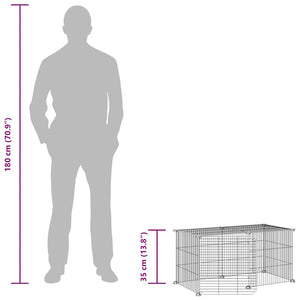 Husdjursbur svart 8 paneler 35x35 cm stål
