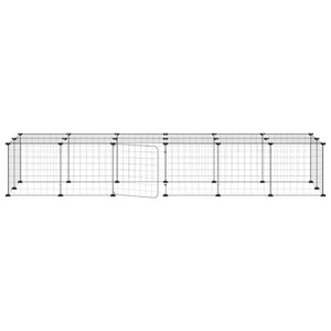 Hundgård svart 28 paneler 35x35 cm stål