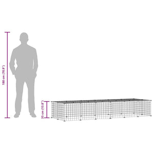 Hundgård svart 28 paneler 35x35 cm stål