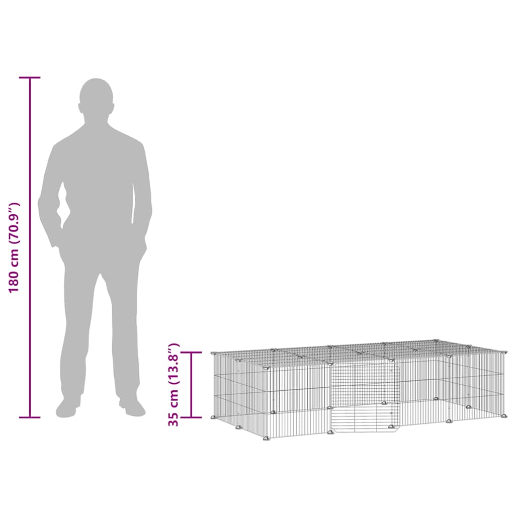 Hundgård svart 20 paneler 35x35 cm stål